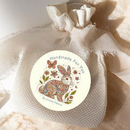 Adesivo Marketing de Paisley Rabbit "Handmade For You"