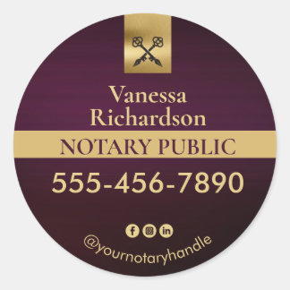 Adesivo Marketing notarial roxo e Dourado profissional