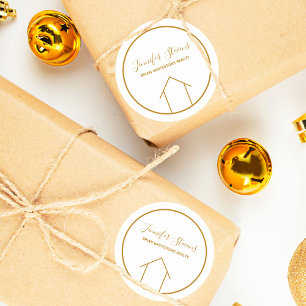 Adesivo Marketing Personalizado Dourado do Chic da Real Es