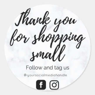 Adesivo Mármaco preto e branco Obrigado, Stick