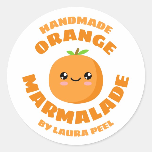 Adesivo Marmalade Laranja Feita à Mão (Frente)