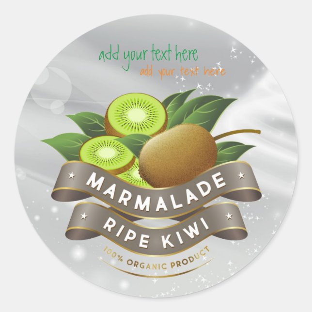Adesivo Marmalade Ripe Kiwi Jam Round Sticker (Frente)