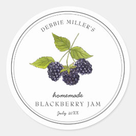 Adesivo Marmelada de amora preta vintage em Jam branco