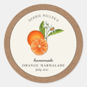 Adesivo Marmelada de Laranja papel Kraft rótulo de geleia