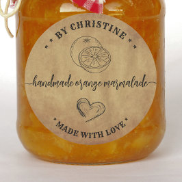 Adesivo Marmelada de laranja Rustic kraft Feita à Mão Com 