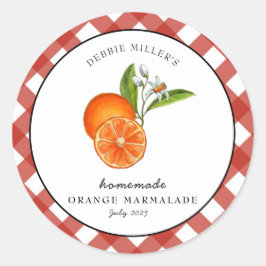 Adesivo Marmelada de Laranja Xadrez Redonda