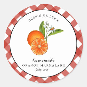 Adesivo Marmelada de Laranja Xadrez Redonda