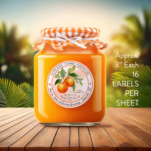 Adesivo Marmelada Laranja Homemada Canning 3 Em 16   Folha