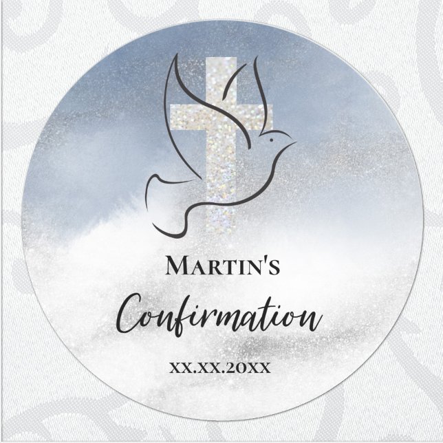 Adesivo mármore azul de confirmação (Criador carregado)