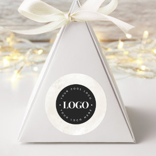 Adesivo Mármore Creme Chique Seu Logotipo Personalizado Aq