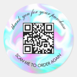 Adesivo Mármore de Água QR Code de Agradecimento Boutique