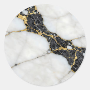Adesivo Mármore Dourado Preto Branco Luxo