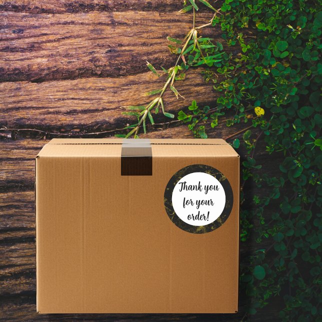 Adesivo Mármore negro e dourado Obrigado (Criador carregado)