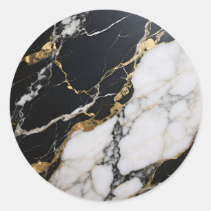 Adesivo Mármore Preto Dourado Veias Luxo Abstrato