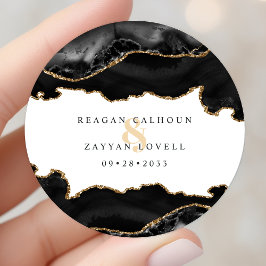 Adesivo Mármore Preto e Dourado Ágata Casamento Moderno