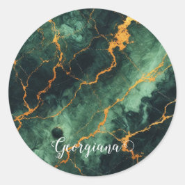 Adesivo Mármore Verde e Dourado da Floresta Automática Per