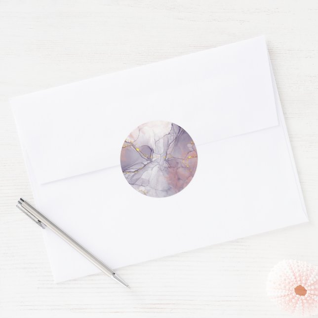 Adesivo Mármore Violeta e Dourado (Envelope)
