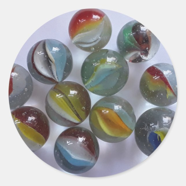 Adesivo Mármores de Olhos de Brinquedo Vintage (Frente)