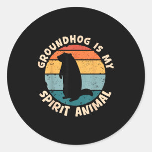 Adesivo Marmota é meu animal espiritual divertido Woodchuc