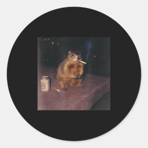 Adesivo Marmota Engraçada Fumando Cigarro Meme Retro Geraç