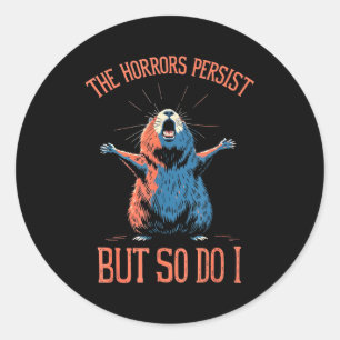 Adesivo Marmota sarcástica engraçada - Os horrores persist
