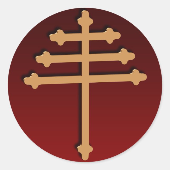 Adesivo Maronite Cross Dourado Sticker (Frente)