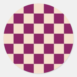 Adesivo Maroon and beige checkerboard pattern