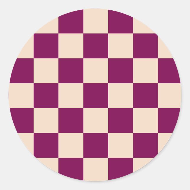 Adesivo Maroon and beige checkerboard pattern (Frente)