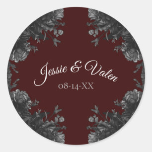 Adesivo Maroon Black Cinza Rosa Gothic Weding