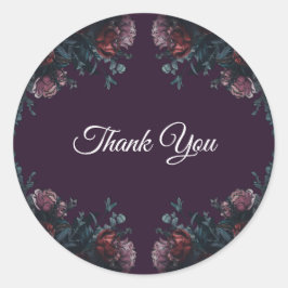 Adesivo Maroon Mauve, Casamento Elegante Floral Roxo Escur