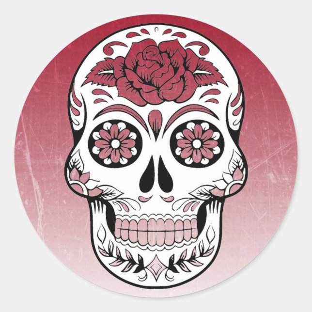 Adesivo Maroon Sugar Skull (Frente)