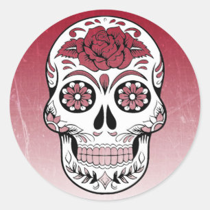 Adesivo Maroon Sugar Skull