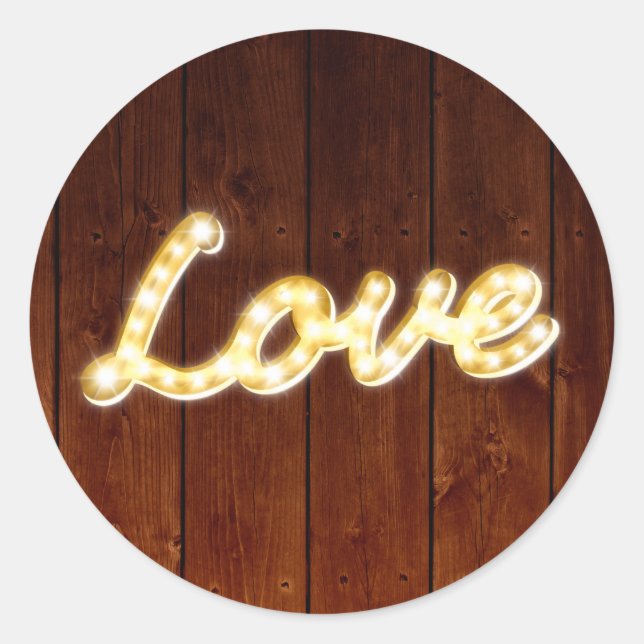 Adesivo Marquee Lights Love Sticker - conselho de celeiro (Frente)