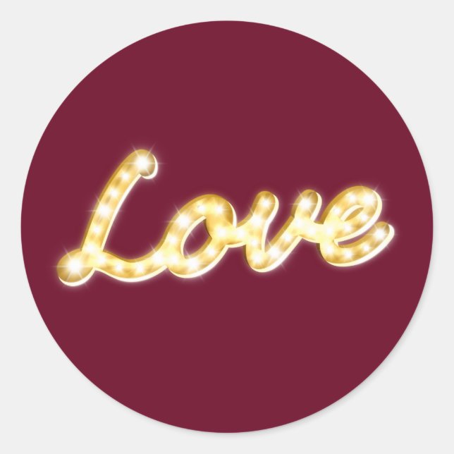 Adesivo Marquee Lights Love Sticker - Marsala (Frente)