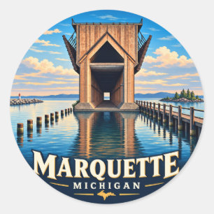 Adesivo Marquette Michigan Cais de Minério – Vintage Round