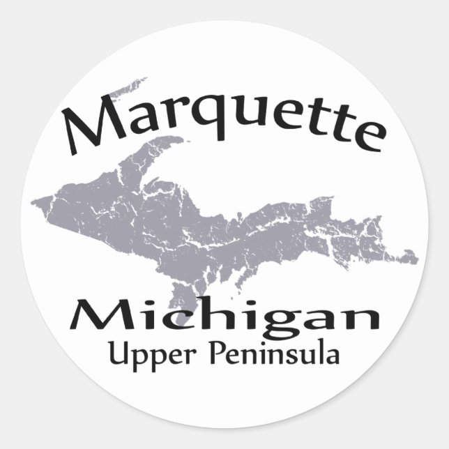 Adesivo Marquette Michigan Map Design Sticker (Frente)
