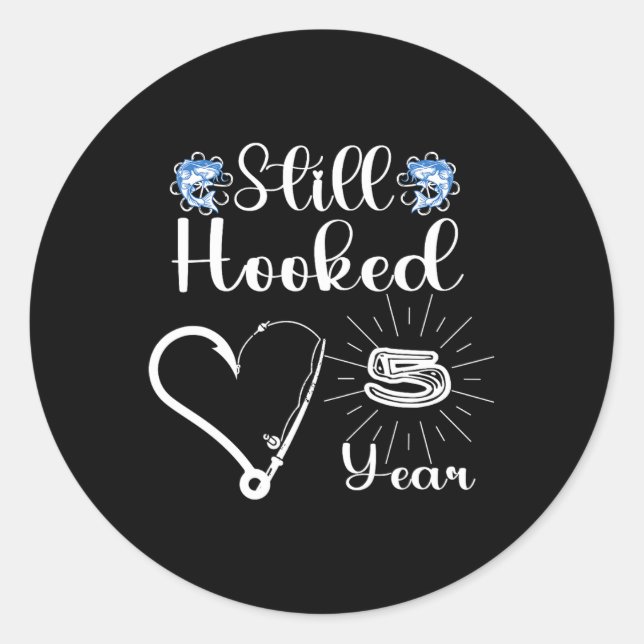 Adesivo Married 5 Years - Fishing Couple - 5th Wedding Ann (Frente)