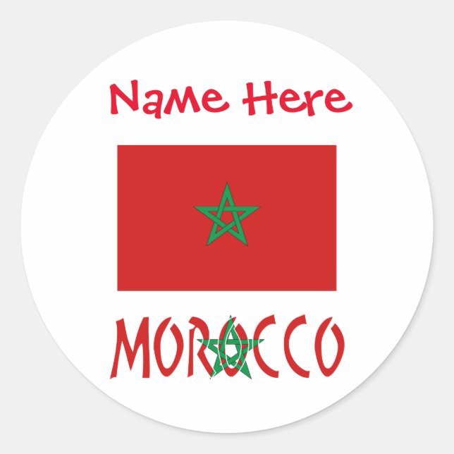 Adesivo Marrocos Bandeira Personalização Vermelha (Frente)