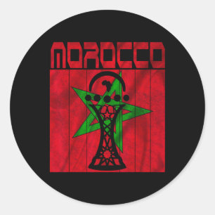 Adesivo Marrocos Vintage, Eu Amo Mapa de Marrocos Futebol 