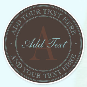 Adesivo Marrom escuro Elegante Monograma claro