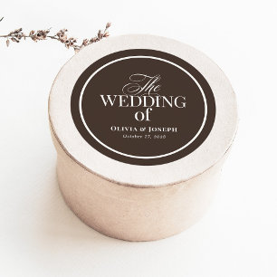 Adesivo Marrom Luxo com Borda Casamento Elegante