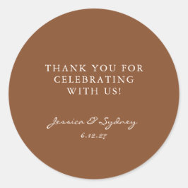 Adesivo Marrom-Quente-Quente Russo Obrigado Casamento