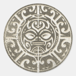 Adesivo Marrom tribal polinésio