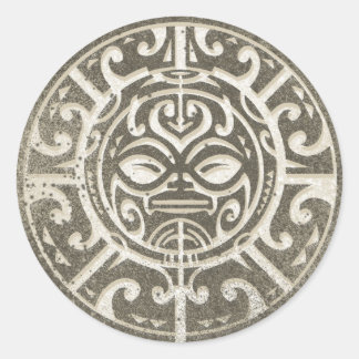 Adesivo Marrom tribal polinésio