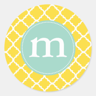 Adesivo Marroquino amarelo elegante Quatrefoil