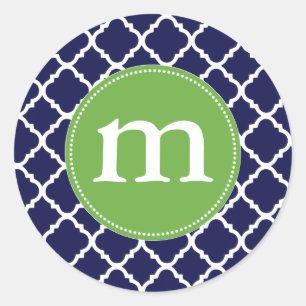 Adesivo Marroquino azul escuro elegante Quatrefoil
