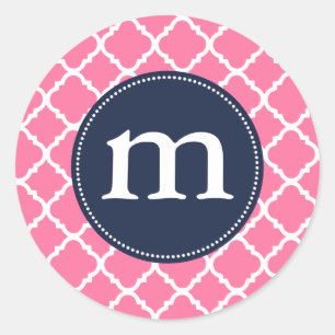 Adesivo Marroquino cor-de-rosa elegante Quatrefoil