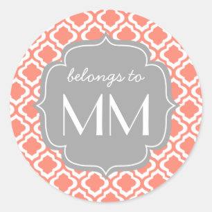 Adesivo Marroquino coral elegante Quatrefoil personalizado