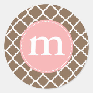 Adesivo Marroquino elegante Quatrefoil de Brown