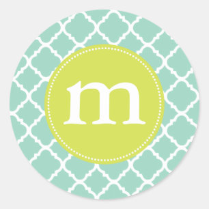 Adesivo Marroquino elegante Quatrefoil de turquesa